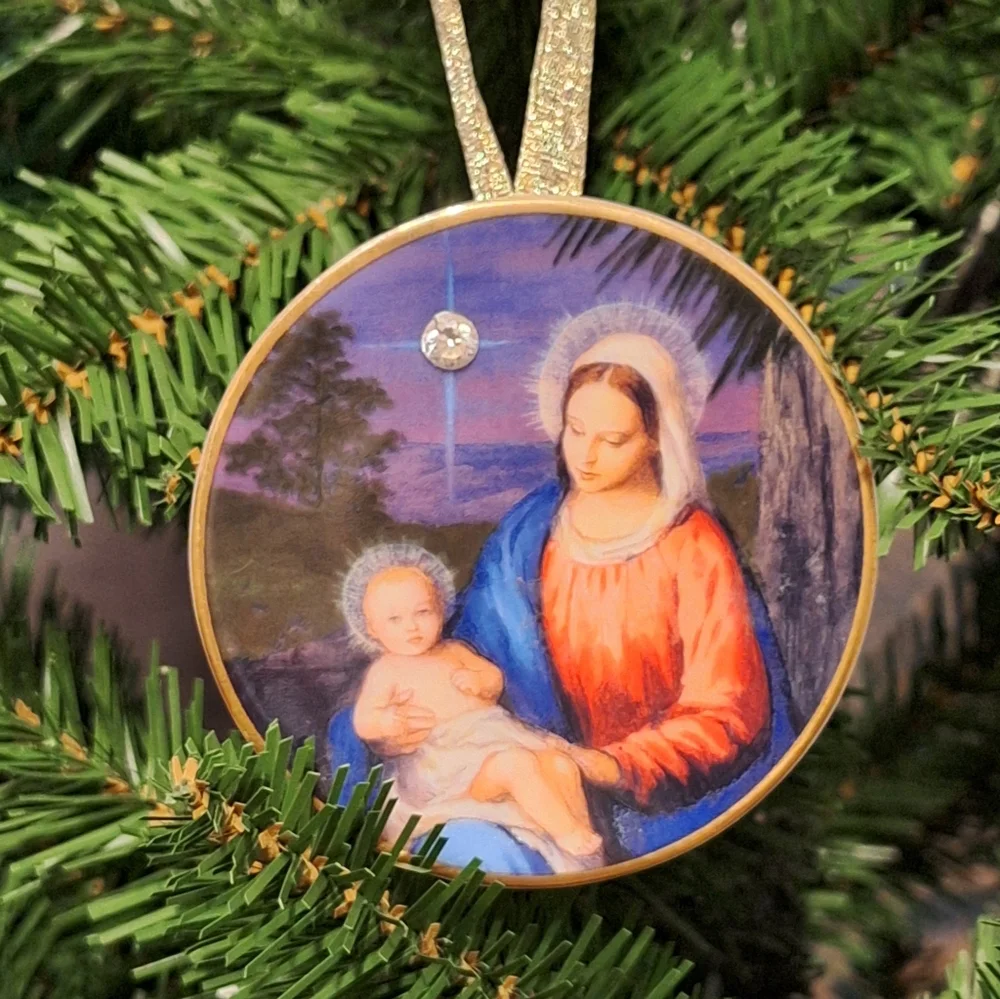 Collectible Avon Star Of Bethlehem Nativity Porcelain 1998 Ornament W/ 24K